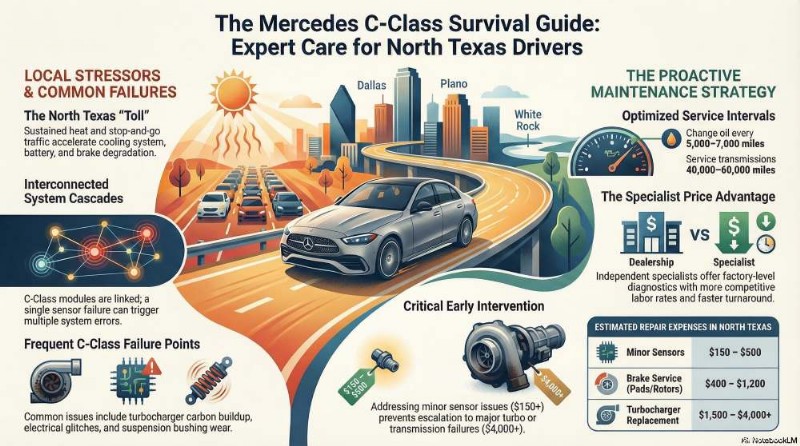 댈러스, 플레이노, 화이트록의 전문 Mercedes C-Class 수리 서비스 